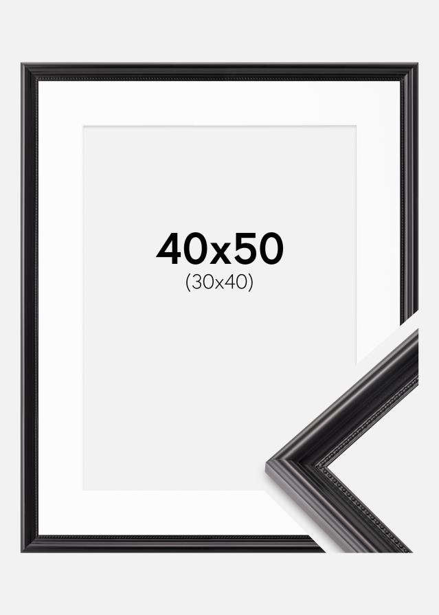 Cadre Gala Noir 40x50 cm - Passe-partout Blanc 31x41 cm