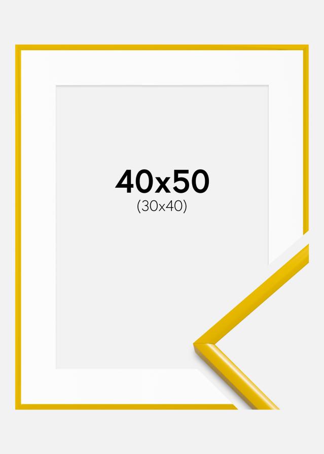 Cadre New Lifestyle Jaune 40x50 cm - Passe-partout Blanc 31x41 cm