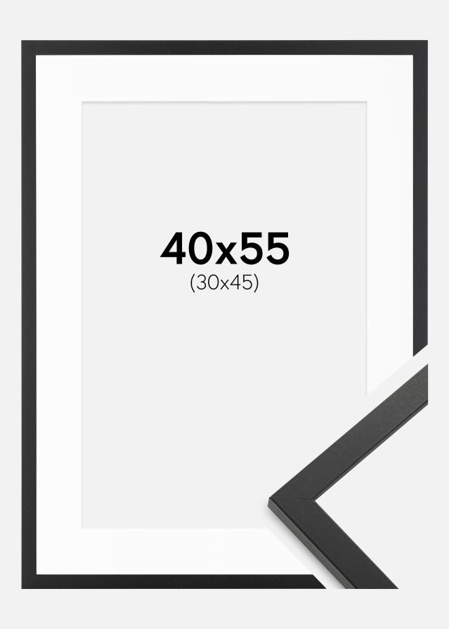 Cadre Trendy Noir 40x55 cm - Passe-partout Blanc 31x46 cm