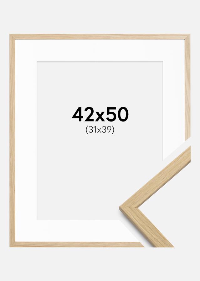 Cadre Edsbyn Chêne 42x50 cm - Passe-partout Blanc 32x40 cm