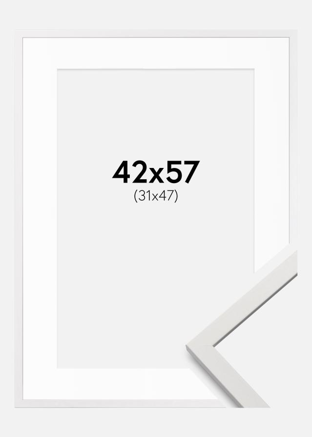 Cadre Edsbyn Blanc 42x57 cm - Passe-partout Blanc 32x48 cm