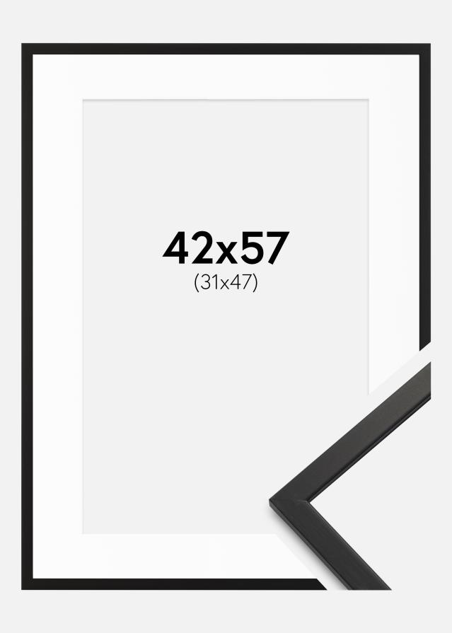 Cadre Edsbyn Noir 42x57 cm - Passe-partout Blanc 32x48 cm