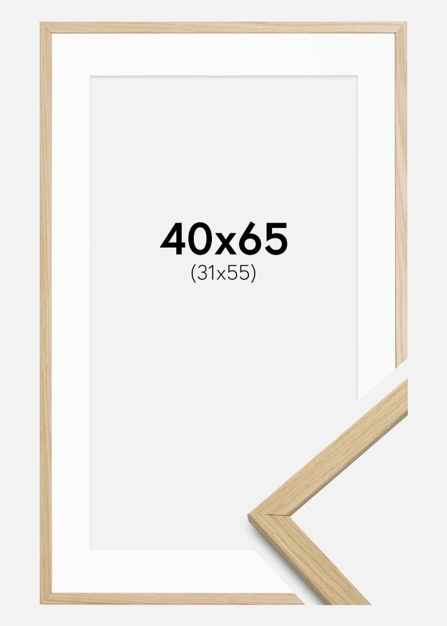 Cadre Edsbyn Chêne 40x65 cm - Passe-partout Blanc 32x56 cm