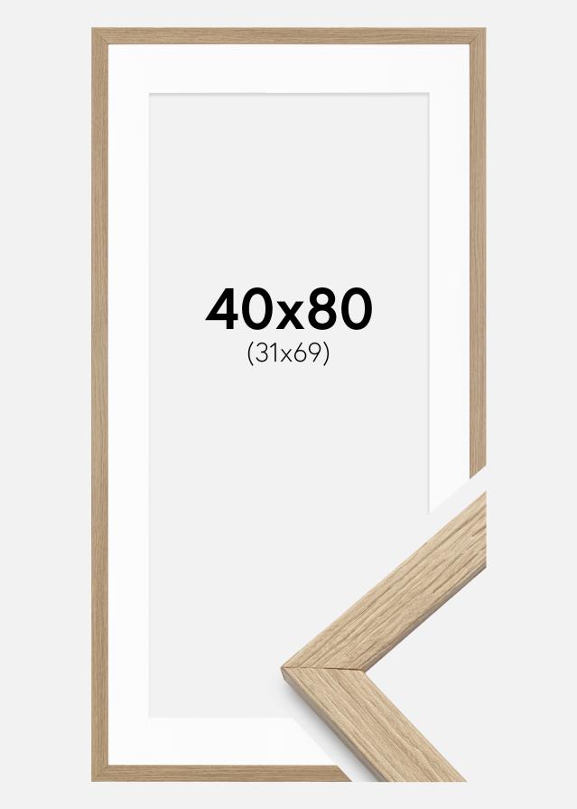 Cadre Stilren Chêne 40x80 cm - Passe-partout Blanc 32x70 cm