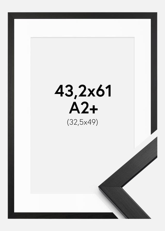 Cadre Stilren Noir 43,2x61 cm - Passe-partout Blanc 33,5x50 cm
