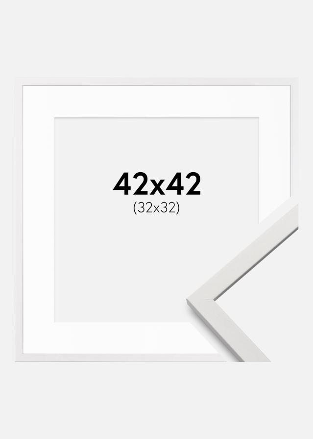 Cadre Edsbyn Blanc 42x42 cm - Passe-partout Blanc 33x33 cm