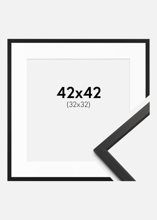 Cadre Edsbyn Noir 42x42 cm - Passe-partout Blanc 33x33 cm