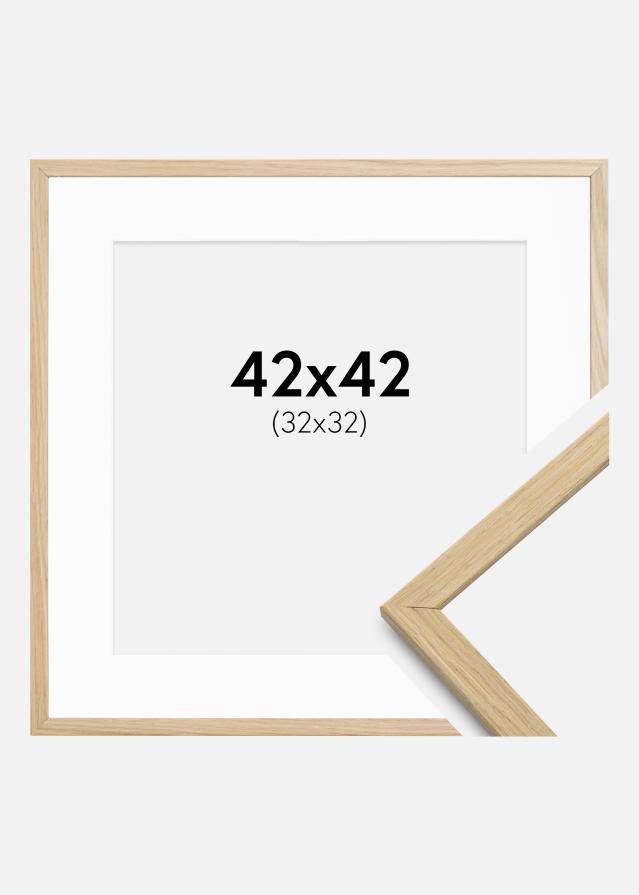 Cadre Edsbyn Chêne 42x42 cm - Passe-partout Blanc 33x33 cm
