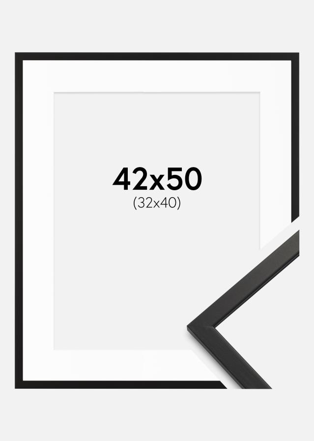 Cadre Edsbyn Noir 42x50 cm - Passe-partout Blanc 33x41 cm