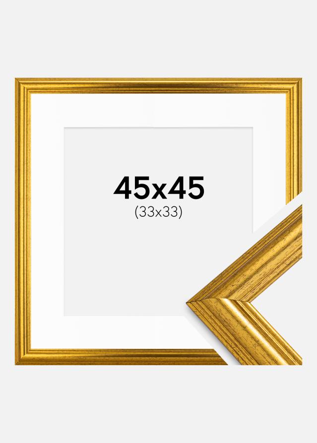 Cadre Västkusten Or 45x45 cm - Passe-partout Blanc 34x34 cm