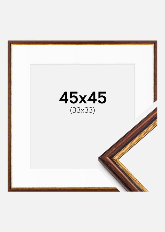 Cadre Horndal Marron 45x45 cm - Passe-partout Blanc 34x34 cm