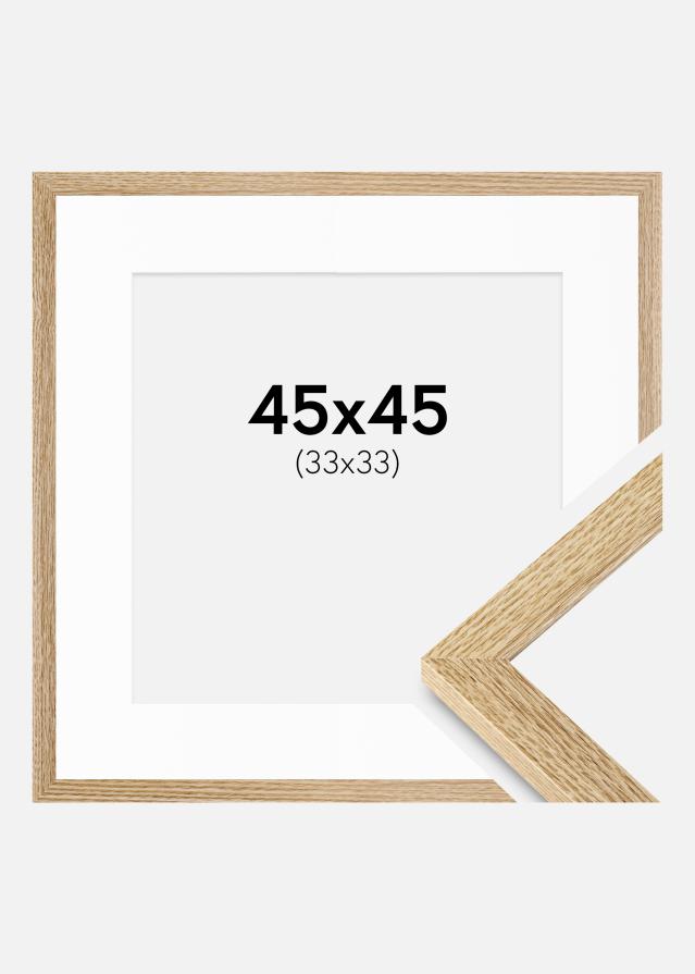 Cadre Selection Chêne 45x45 cm - Passe-partout Blanc 34x34 cm