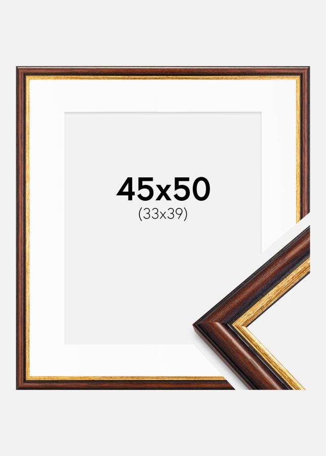 Cadre Siljan Marron 45x50 cm - Passe-partout Blanc 34x40 cm