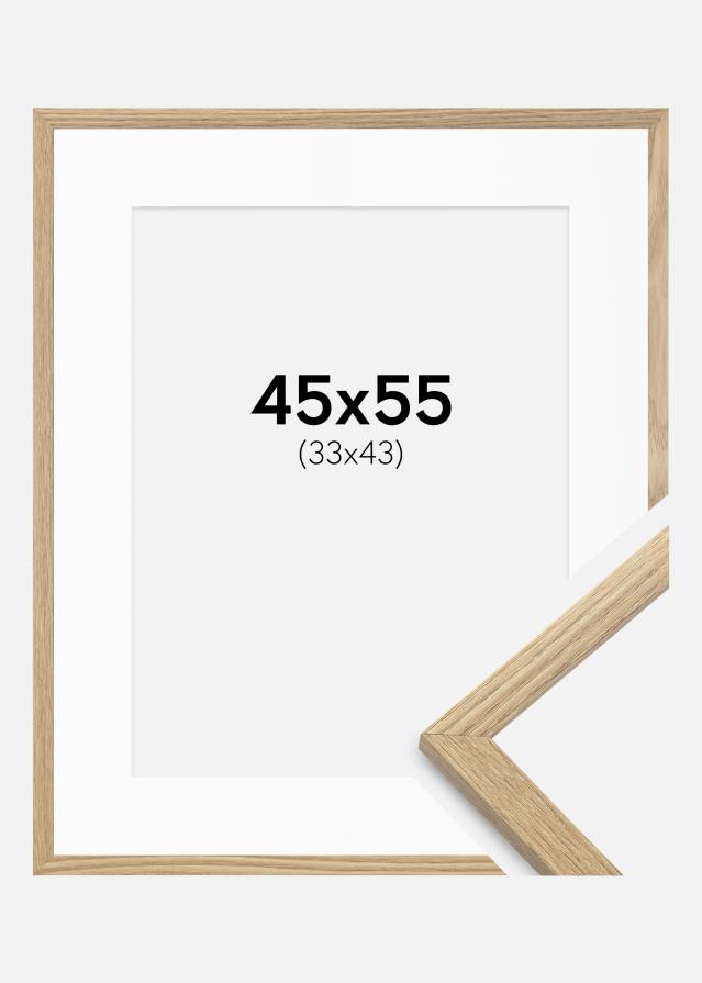 Cadre Trendy Chêne 45x55 cm - Passe-partout Blanc 34x44 cm
