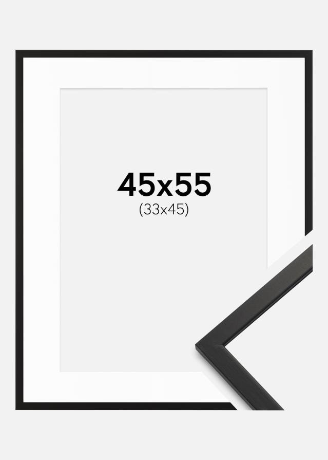 Cadre Edsbyn Noir 45x55 cm - Passe-partout Blanc 34x46 cm