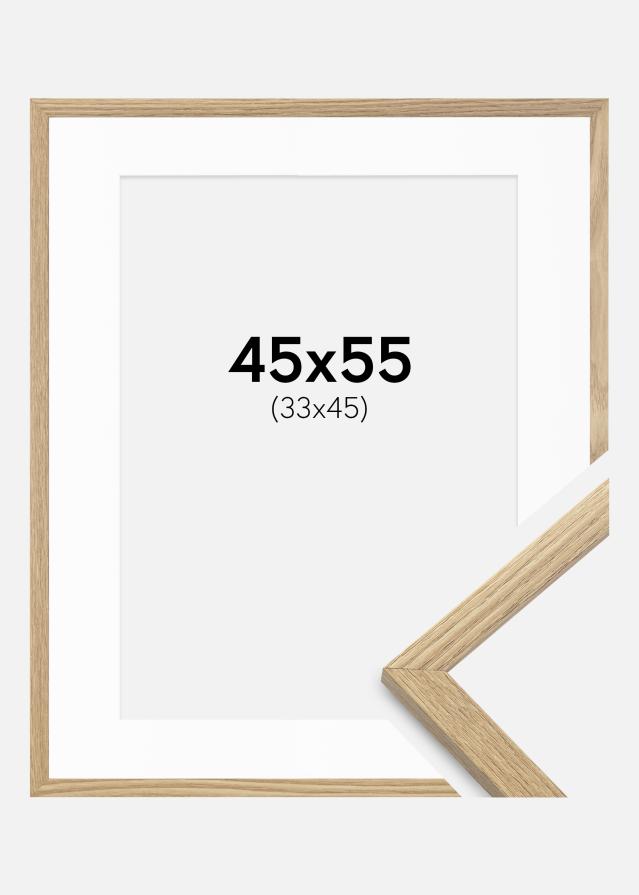 Cadre Trendy Chêne 45x55 cm - Passe-partout Blanc 34x46 cm