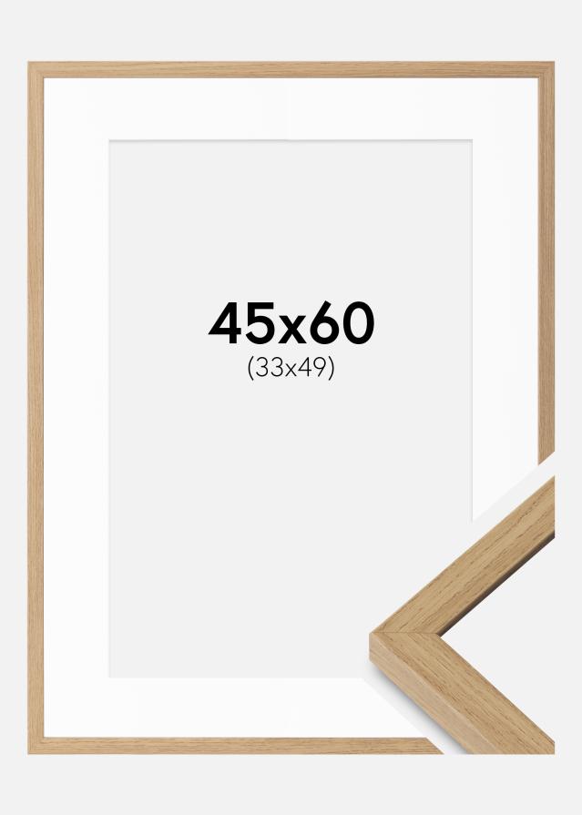 Cadre Ares Chêne Naturel 45x60 cm - Passe-partout Blanc 34x50 cm