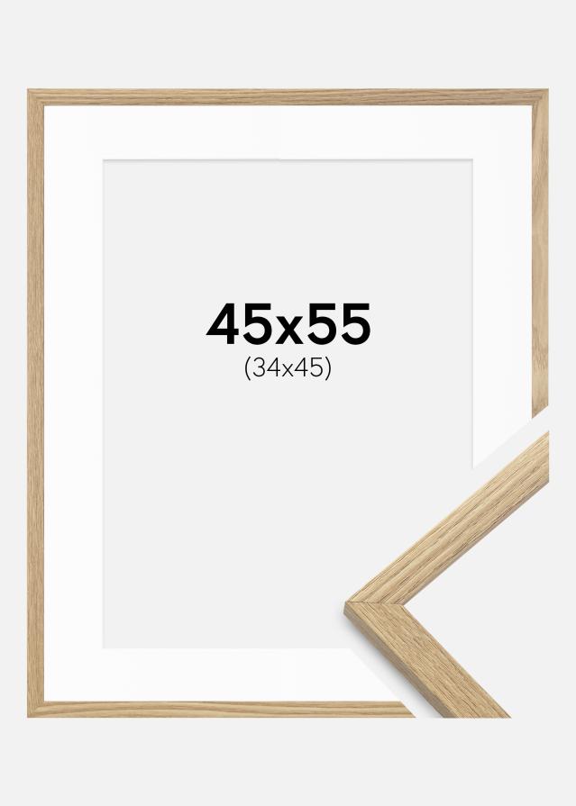 Cadre Trendy chêne 45x55 cm - Passe-partout Blanc 35x46 cm