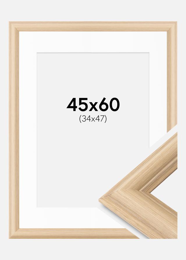 Cadre Cote Ouest Chêne 45x60 cm - Passe-partout Blanc 35x48 cm