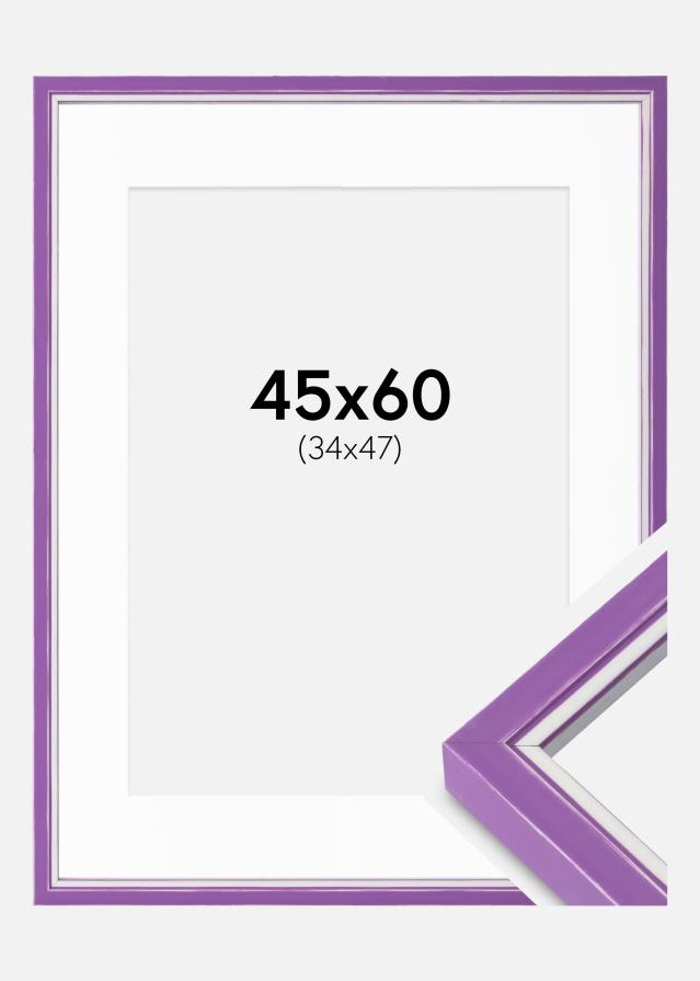 Cadre Diana Violet 45x60 cm - Passe-partout Blanc 35x48 cm