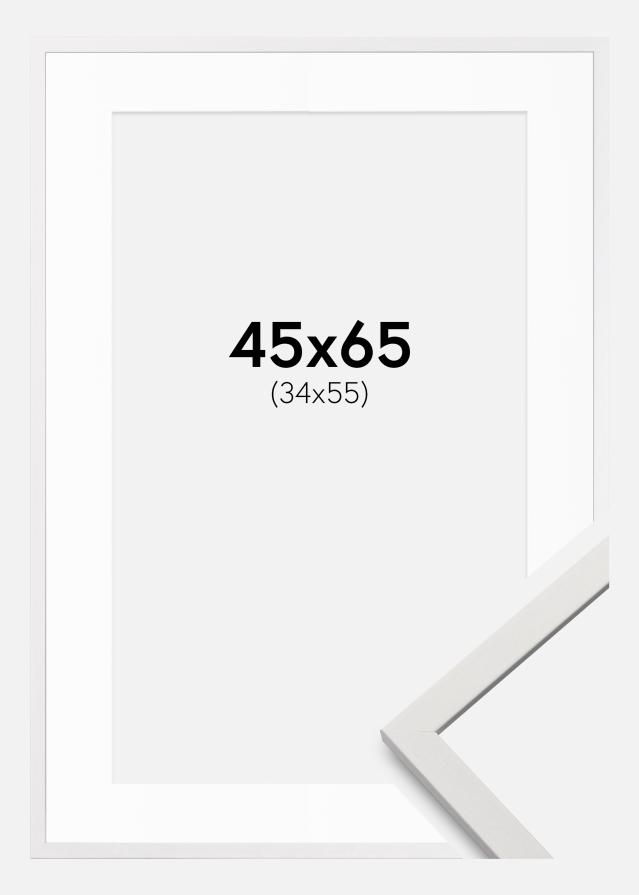 Cadre Edsbyn Blanc 45x65 cm - Passe-partout Blanc 35x56 cm