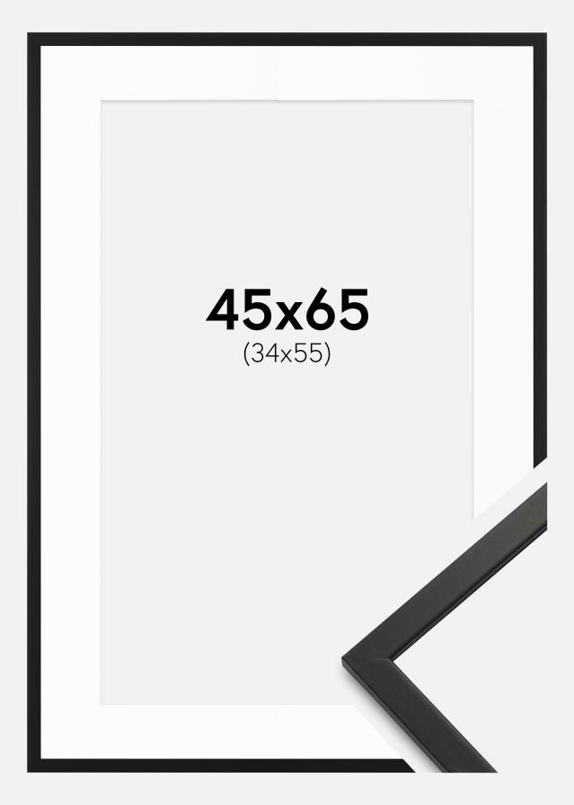 Cadre Edsbyn Noir 45x65 cm - Passe-partout Blanc 35x56 cm