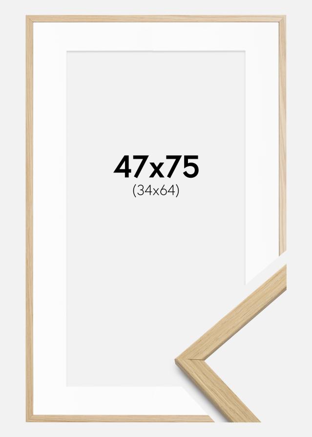 Cadre Edsbyn Chêne 47x75 cm - Passe-partout Blanc 35x65 cm