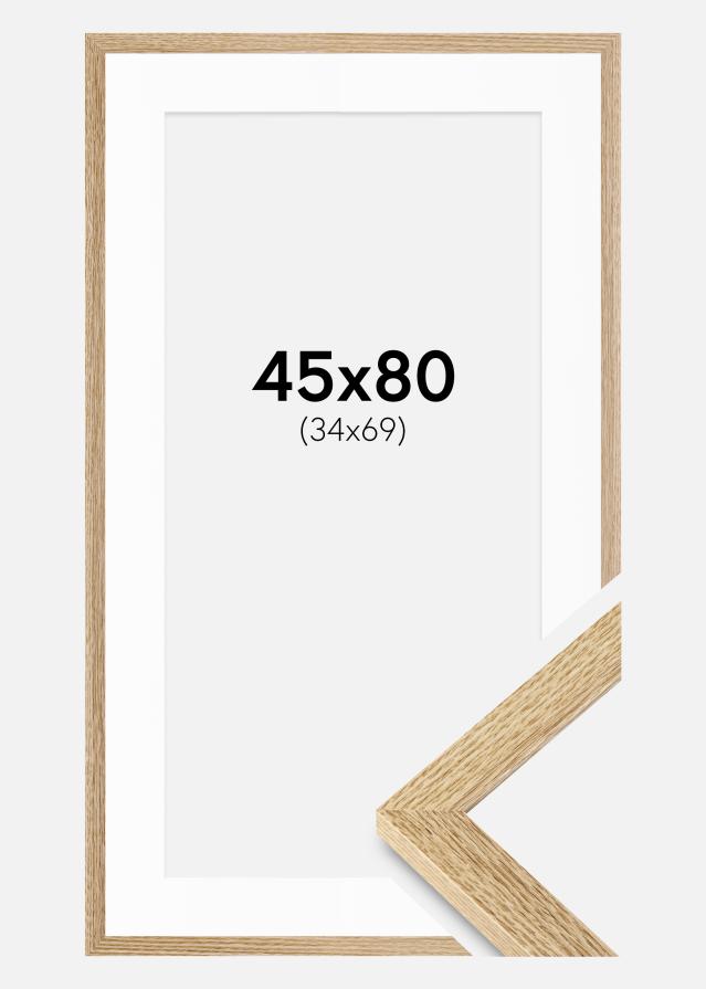 Cadre Selection Chêne 45x80 cm - Passe-partout Blanc 35x70 cm