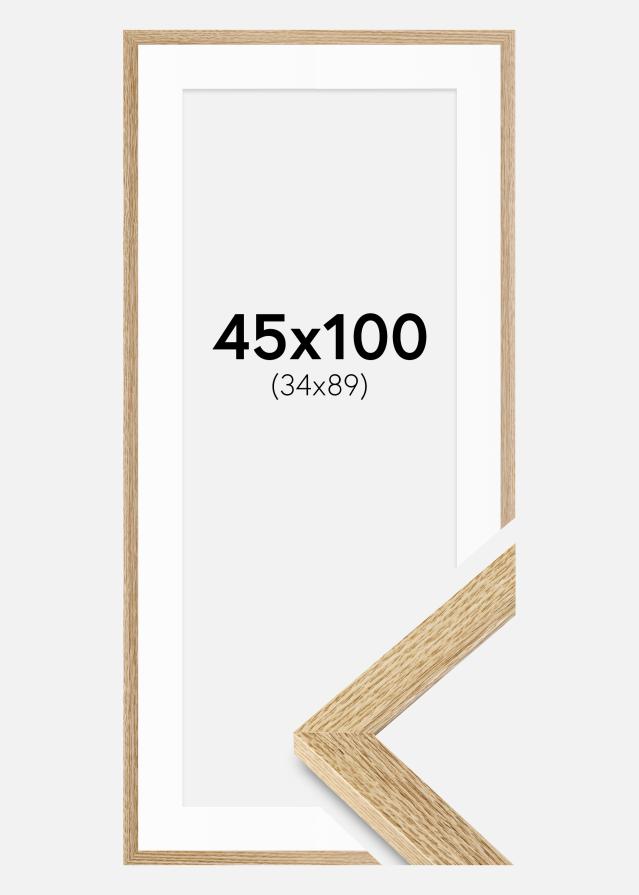 Cadre Selection Chêne 45x100 cm - Passe-partout Blanc 35x90 cm