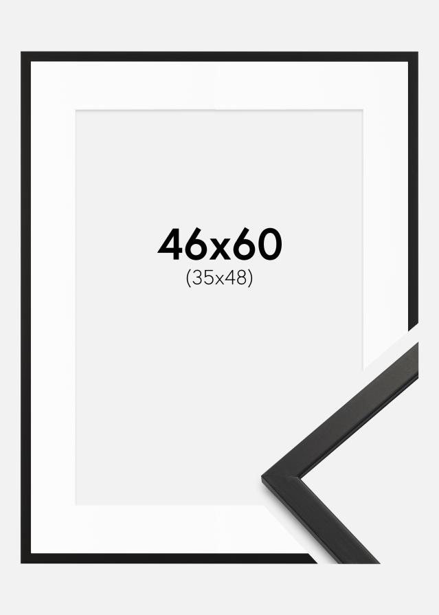 Cadre Edsbyn Noir 46x60 cm - Passe-partout Blanc 36x49 cm