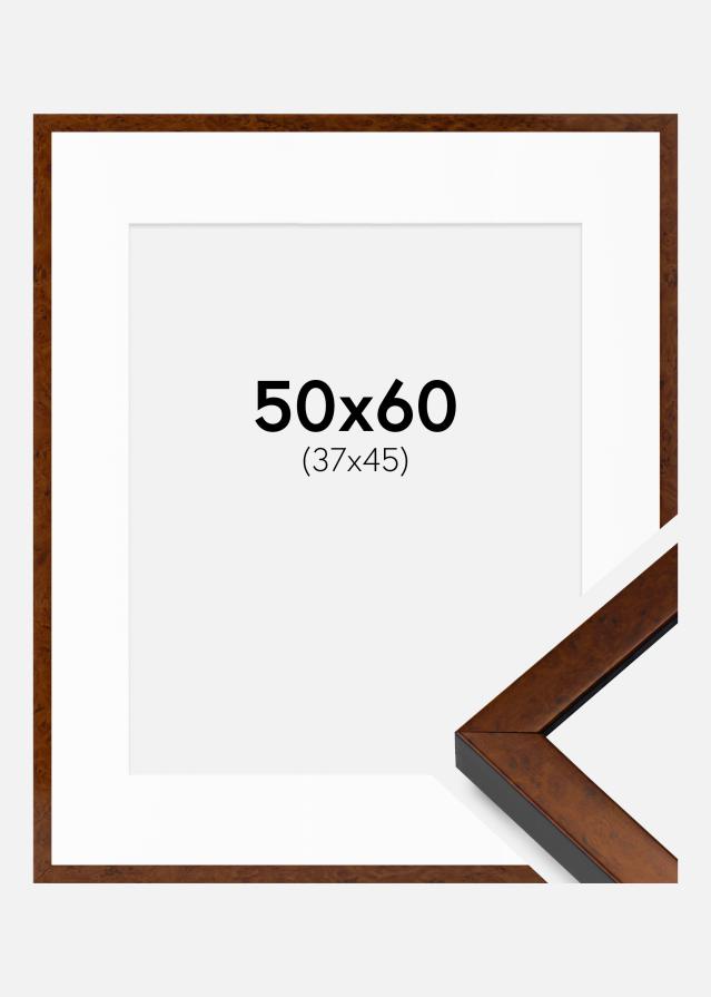 Cadre Ares noyer 50x60 cm - Passe-partout Blanc 38x46 cm