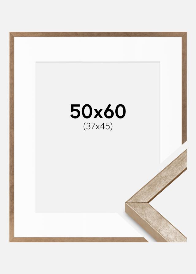 Cadre Ares Laiton 50x60 cm - Passe-partout Blanc 38x46 cm