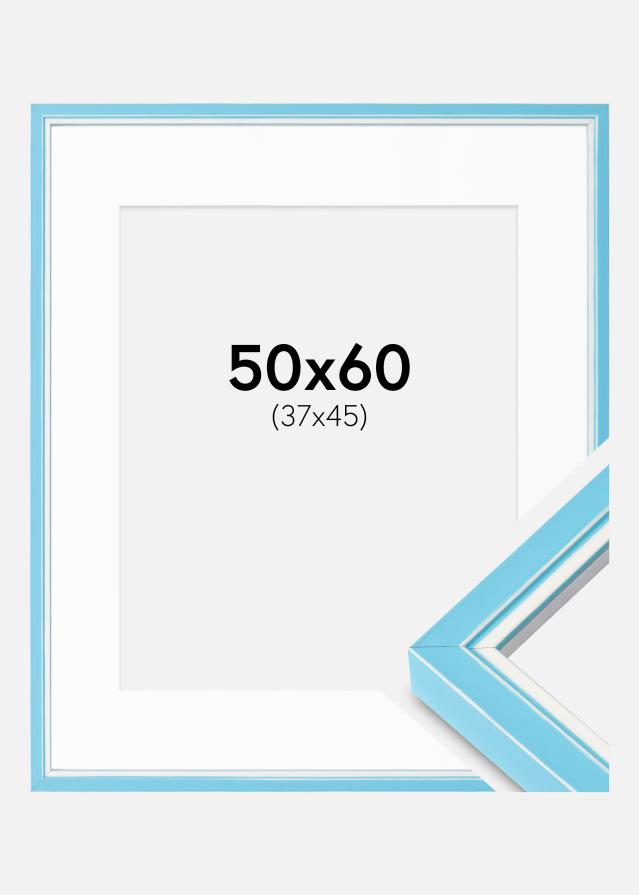 Cadre Diana Bleu Clair 50x60 cm - Passe-partout Blanc 38x46 cm