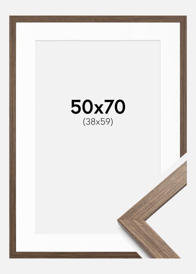 Cadre Stilren Froid Marron 50x70 cm - Passe-partout Blanc 39x60 cm