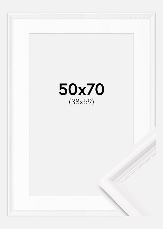 Cadre Gala Blanc 50x70 cm - Passe-partout Blanc 39x60 cm