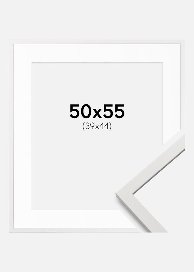 Cadre Edsbyn Blanc 50x55 cm - Passe-partout Blanc 40x45 cm