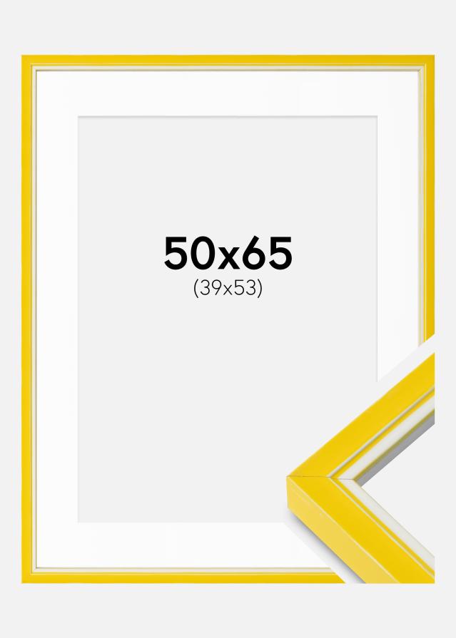 Cadre Diana Jaune 50x65 cm - Passe-partout Blanc 40x54 cm
