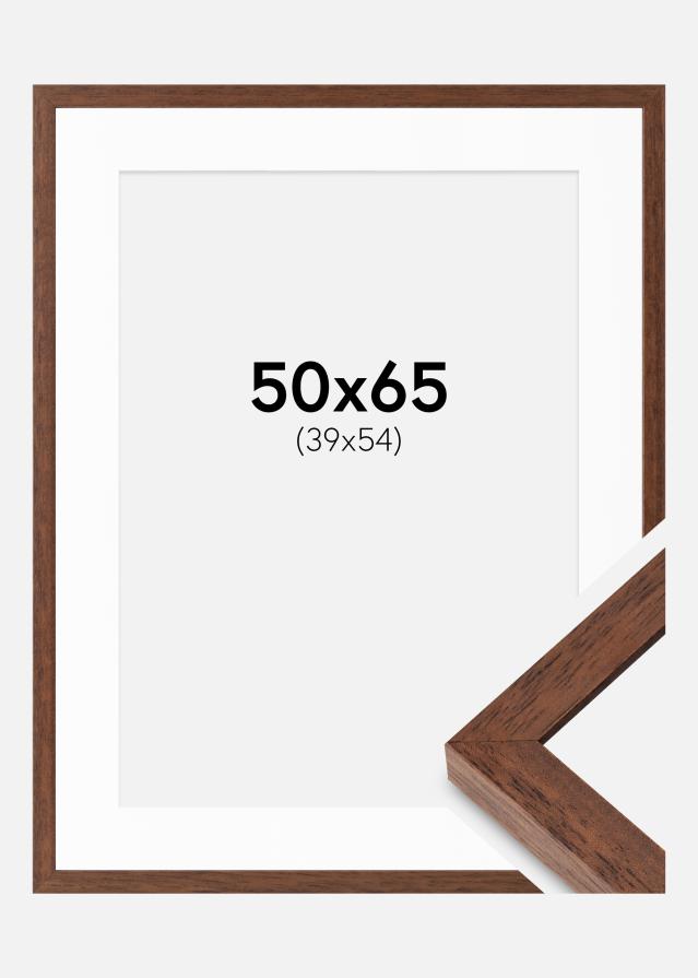 Cadre Hermes Teak 50x65 cm - Passe-partout Blanc 40x55 cm