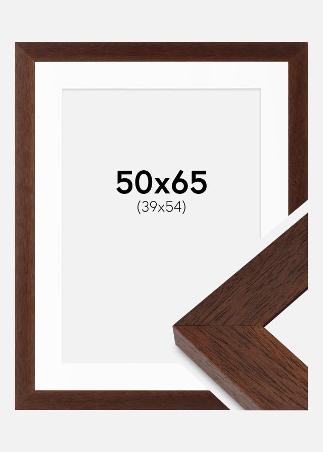 Cadre Juno Teak 50x65 cm - Passe-partout Blanc 40x55 cm