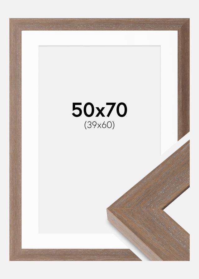 Cadre Juno Gris 50x70 cm - Passe-partout Blanc 40x61 cm