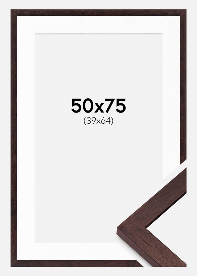 Cadre BGA Classic Noyer 50x75 cm - Passe-partout Blanc 40x65 cm