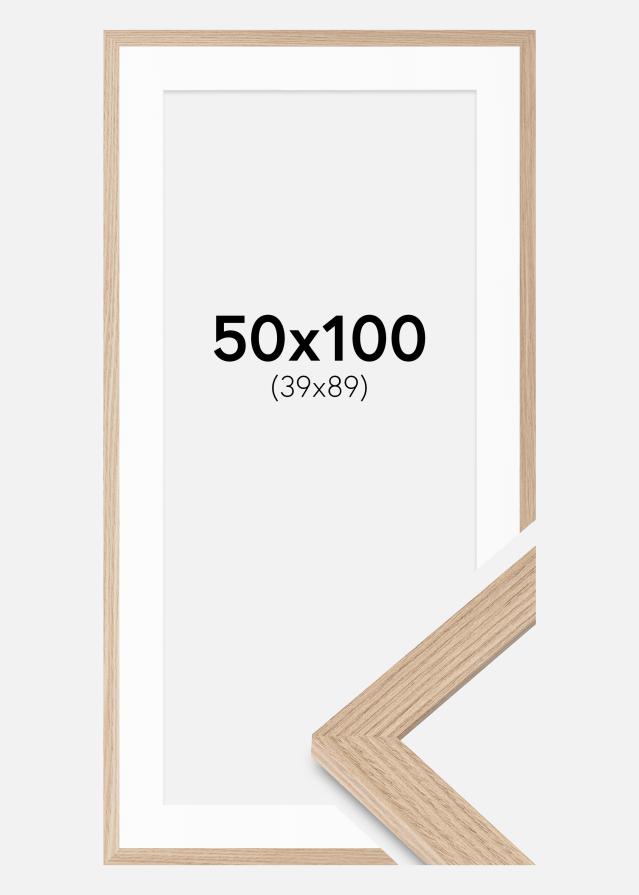 Cadre BGA Classic Chêne 50x100 cm - Passe-partout Blanc 40x90 cm