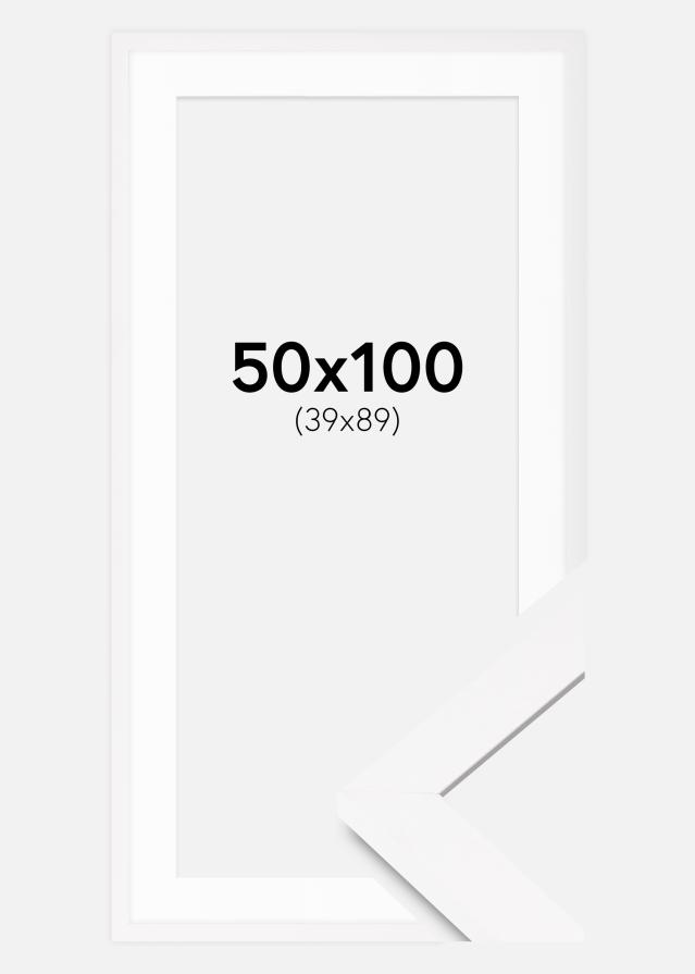Cadre BGA Classic Blanc 50x100 cm - Passe-partout Blanc 40x90 cm