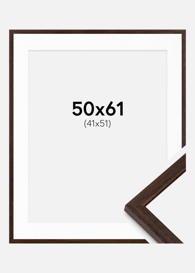 Cadre Edsbyn Noyer 50x61 cm - Passe-partout Blanc 42x52 cm
