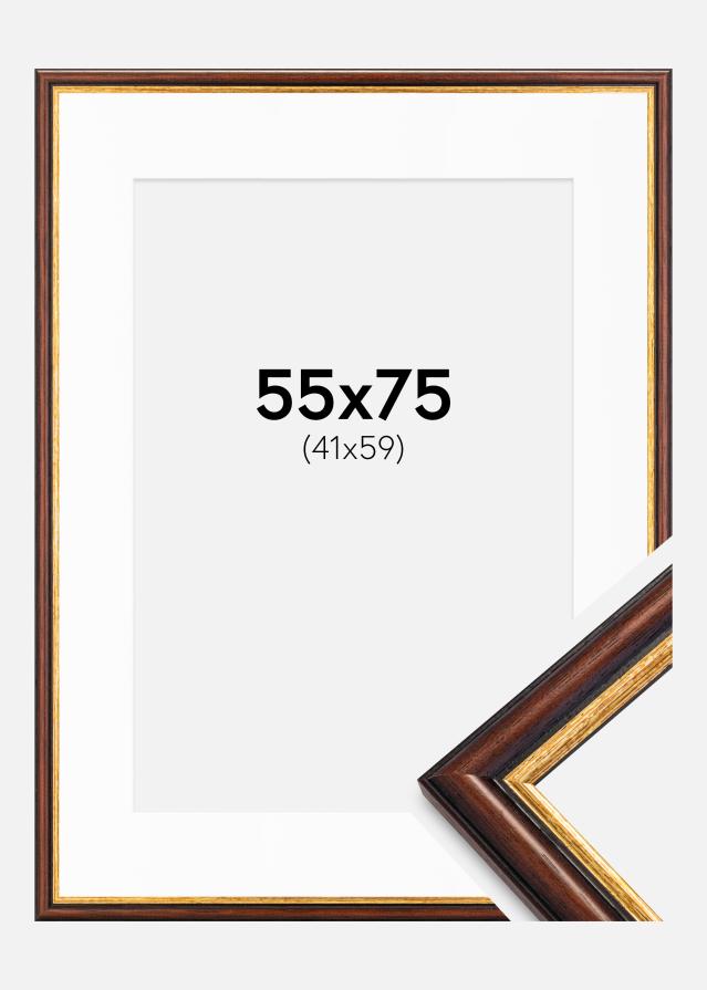 Cadre Siljan Marron 55x75 cm - Passe-partout Blanc 42x60 cm