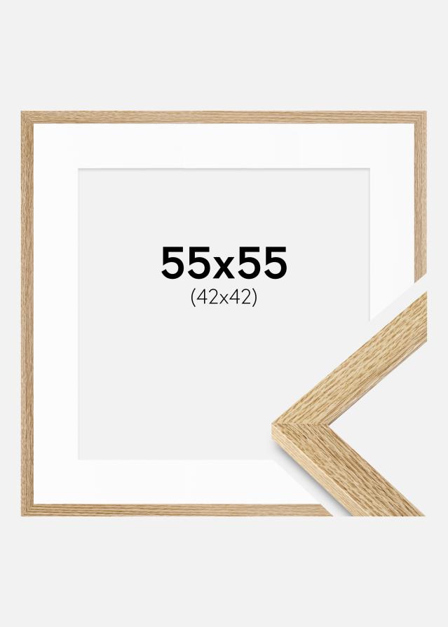 Cadre Selection Chêne 55x55 cm - Passe-partout Blanc 43x43 cm