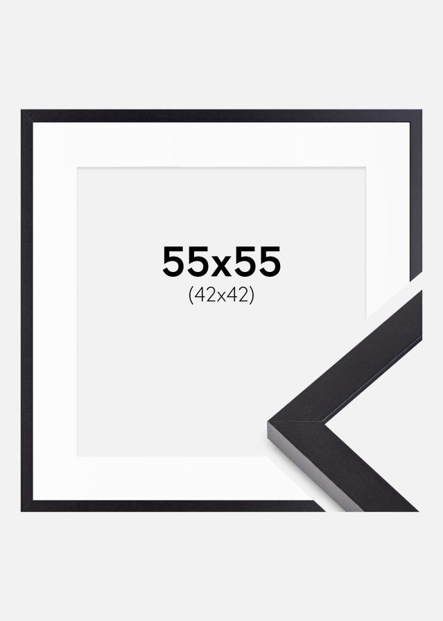 Cadre Selection Noir 55x55 cm - Passe-partout Blanc 43x43 cm