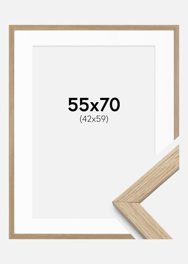 Cadre Stilren Chêne 55x70 cm - Passe-partout Blanc 43x60 cm