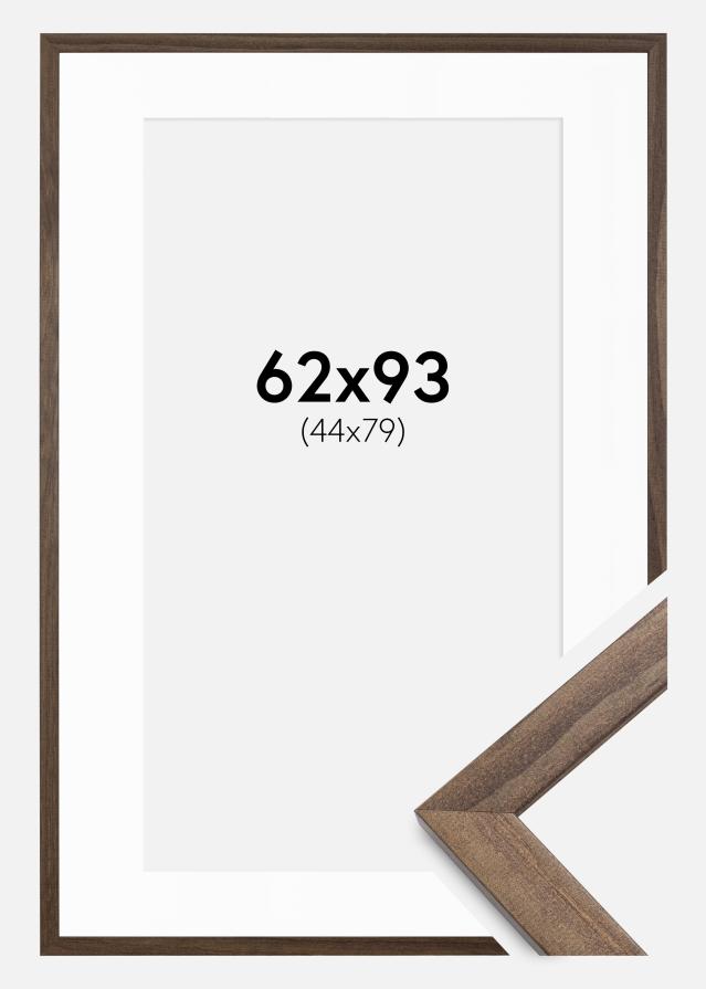 Cadre Stilren Noyer 62x93 cm - Passe-partout Blanc 45x80 cm