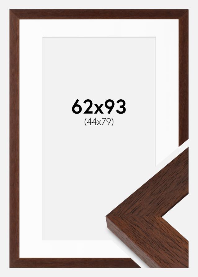 Cadre Juno Teak 62x93 cm - Passe-partout Blanc 45x80 cm
